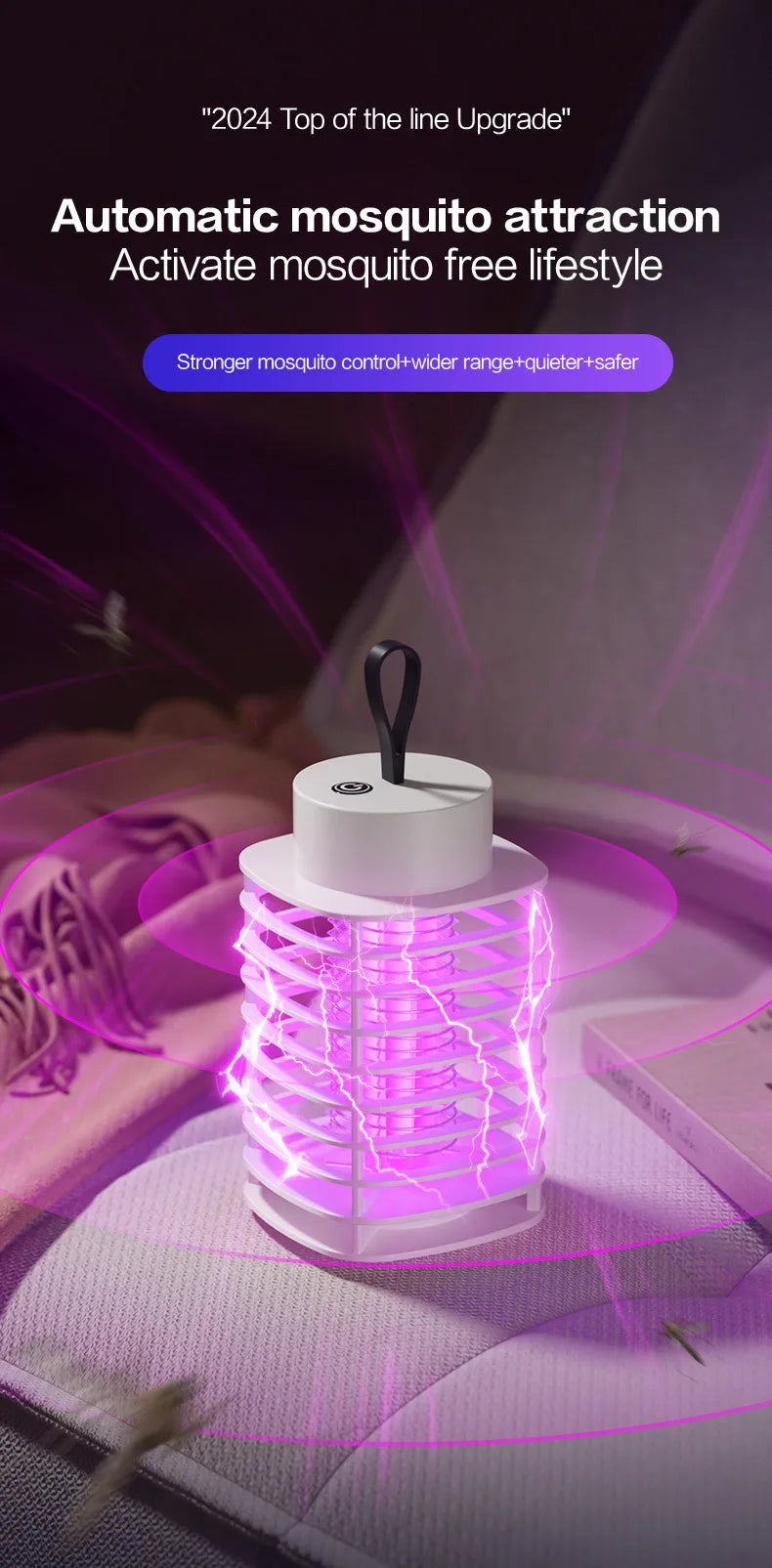 Xiaomi Intelligent Mosquito Lamp Sound Volume As Low As 25dB360° Hurricane Ring-shaped Mosquito Suction Portable Mosquito Light