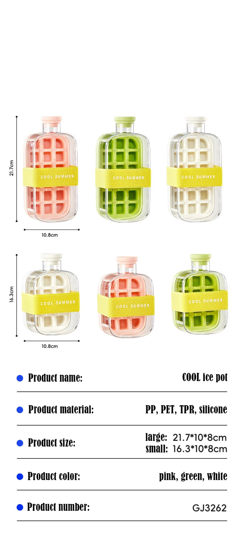 BOTTLE - Anti-leak Ice Mold with Lid + Innovative Straw