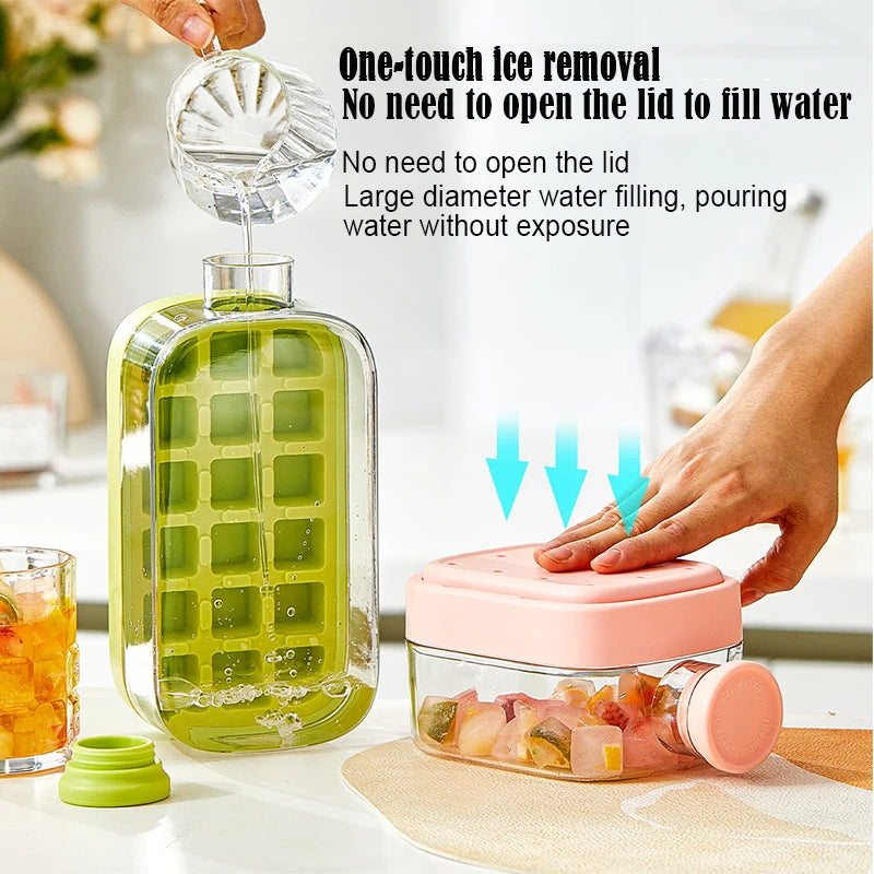BOTTLE - Anti-leak Ice Mold with Lid + Innovative Straw