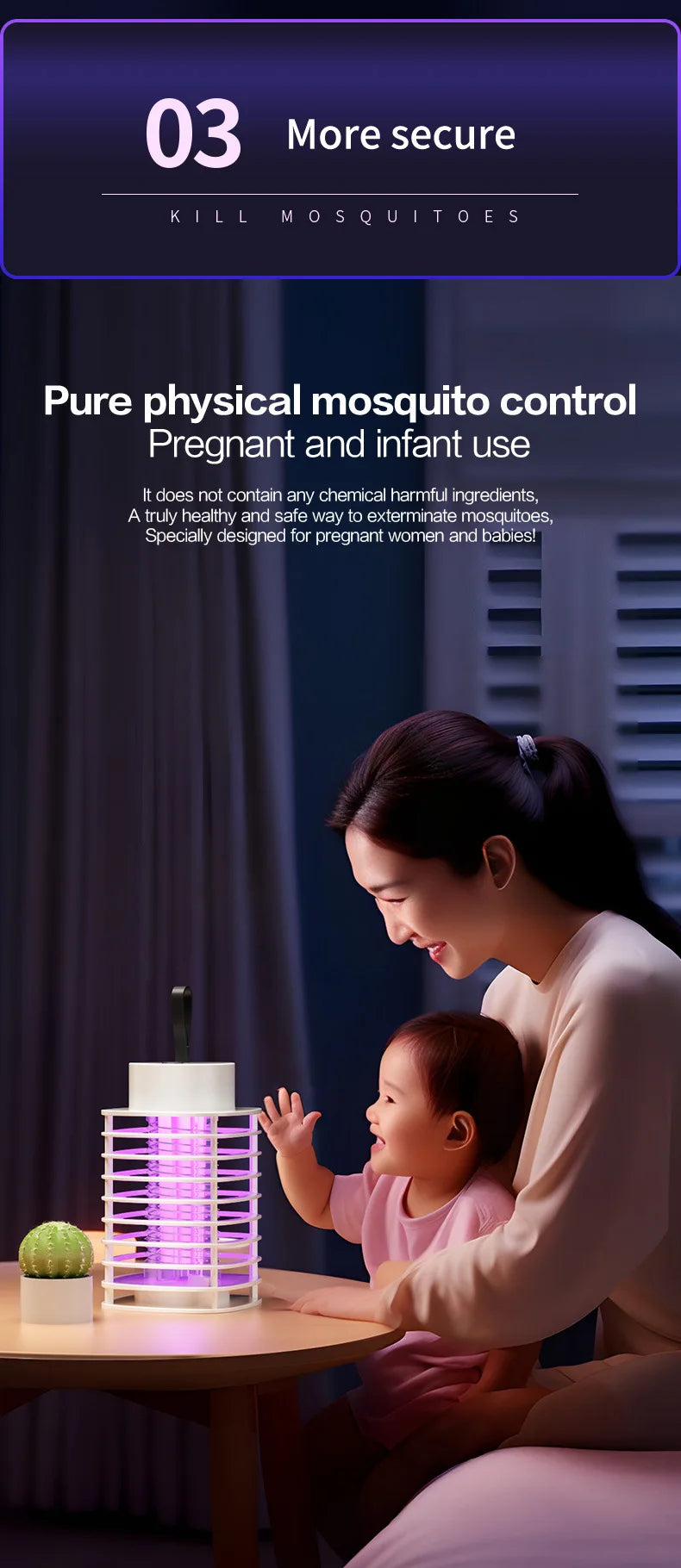 Xiaomi Intelligent Mosquito Lamp Sound Volume As Low As 25dB360° Hurricane Ring-shaped Mosquito Suction Portable Mosquito Light