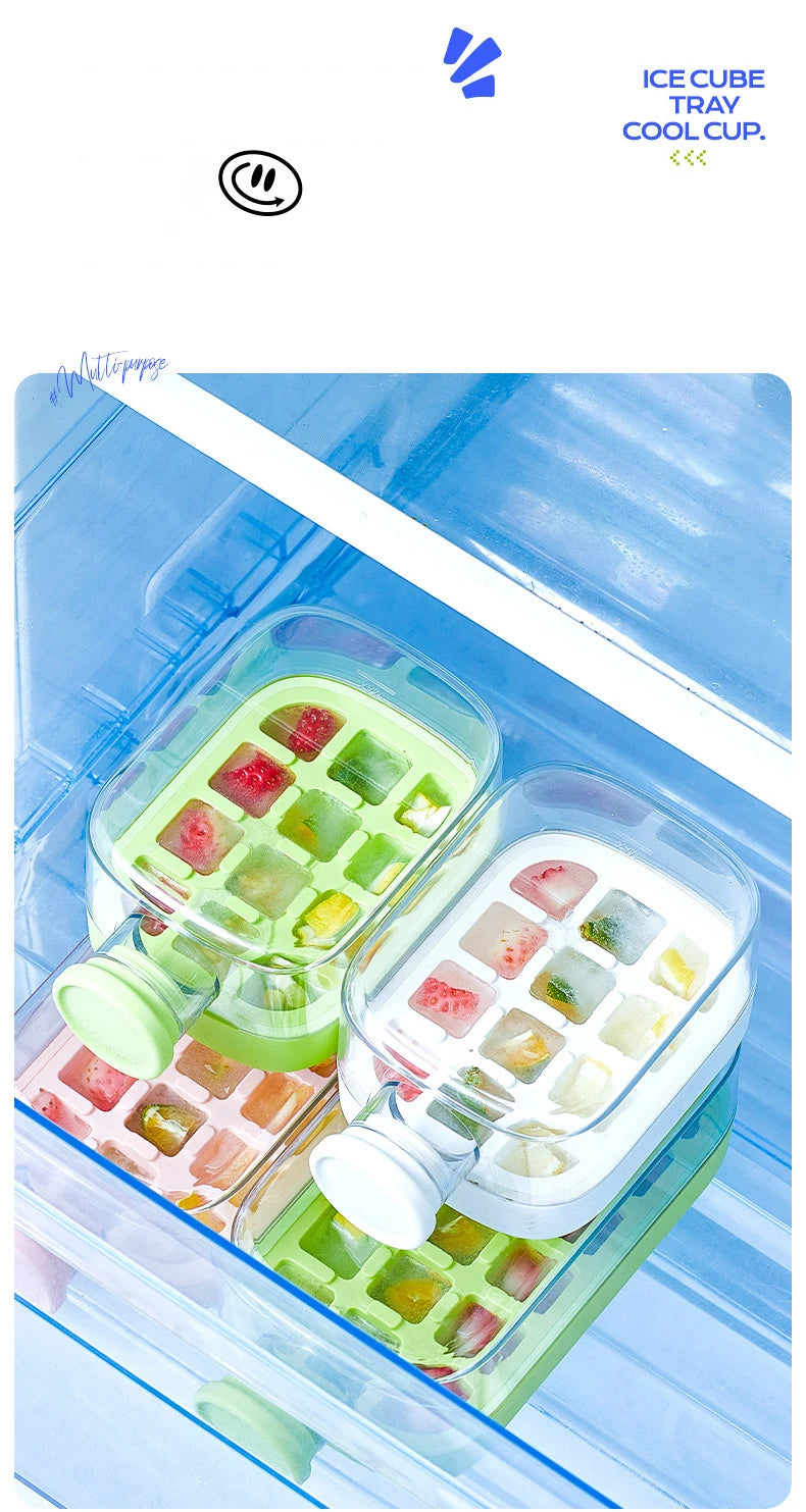 BOTTLE - Anti-leak Ice Mold with Lid + Innovative Straw