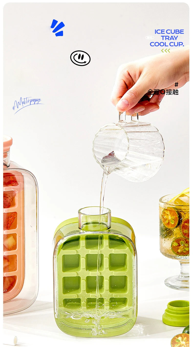 BOTTLE - Anti-leak Ice Mold with Lid + Innovative Straw