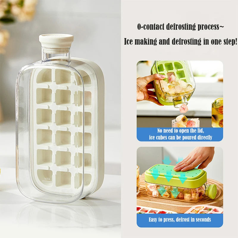 BOTTLE - Anti-leak Ice Mold with Lid + Innovative Straw
