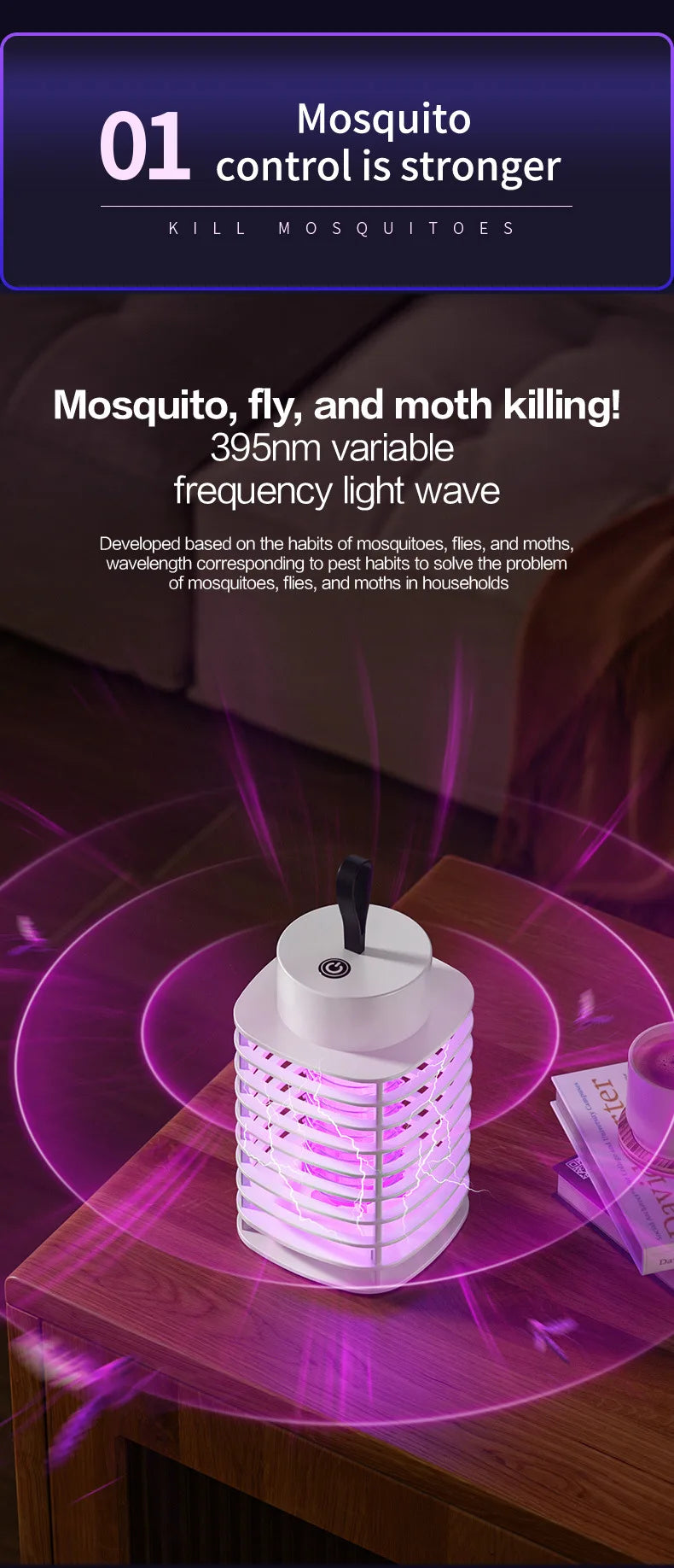 Xiaomi Intelligent Mosquito Lamp Sound Volume As Low As 25dB360° Hurricane Ring-shaped Mosquito Suction Portable Mosquito Light