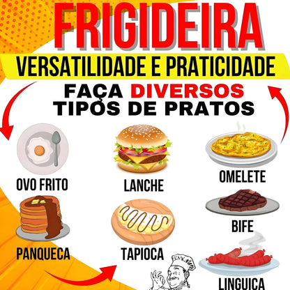 Frigideira antiaderente com 3 divisórias