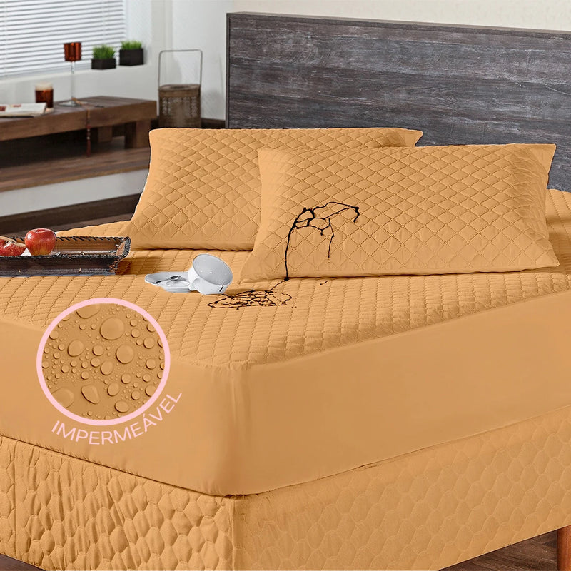 4 Layers Waterproof Mattress Cover Kit + Single Pillow/Couple/Queen/King Waterproof Protector