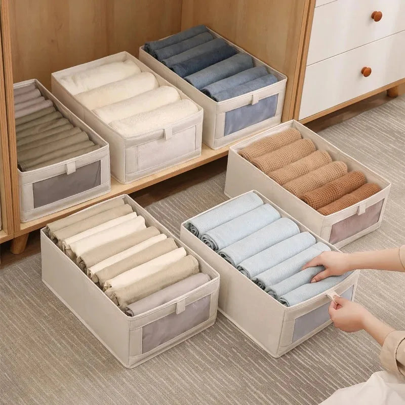 1Pcs Pants Storage Box Clothes Organizers of Cabinets and Drawers Fabric Foldable Boxes for Bedroom Wardrobe Organization Home