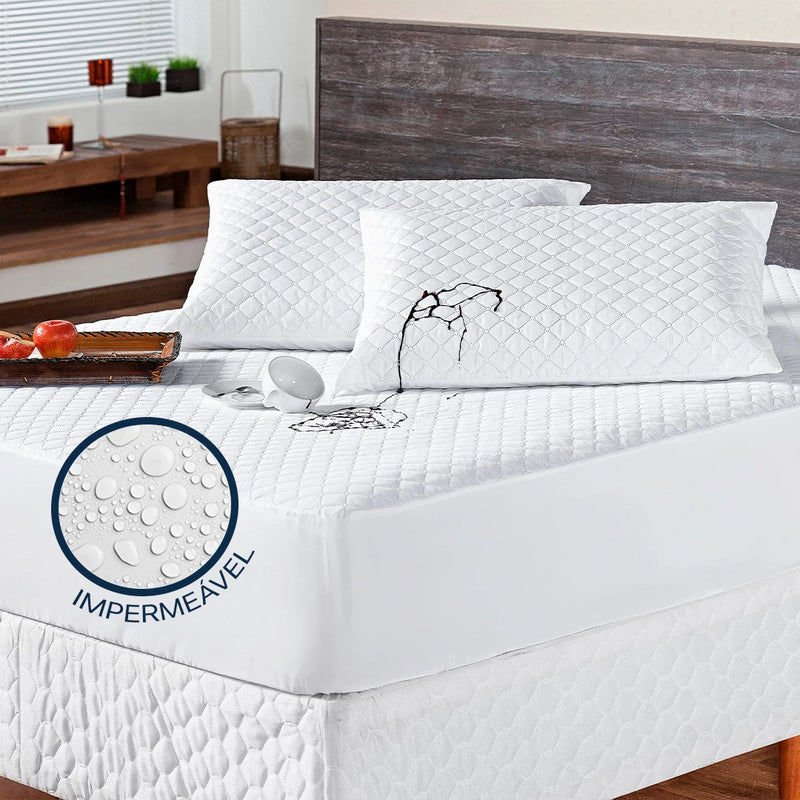 4 Layers Waterproof Mattress Cover Kit + Single Pillow/Couple/Queen/King Waterproof Protector