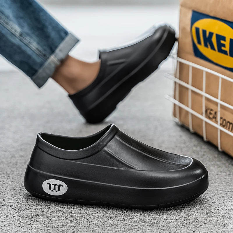 New Chef Shoes EVA Breathable Anti Slip Oil Proof Lazy Slippers Casual  Fashion Versatile One Foot Outdoor Walking Rain Shoes