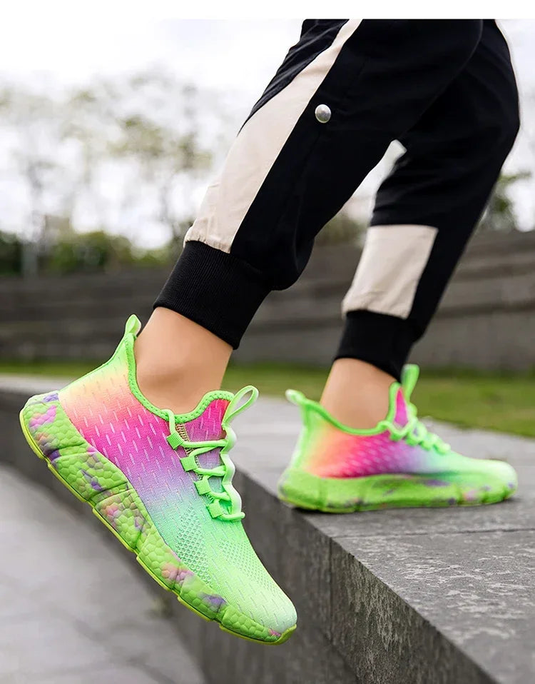 2024 Breathable Women Men Running Shoes Colorful Women's Sneakers Non-slip Fashion Couple Casual Shoes Flexible Walking Shoes