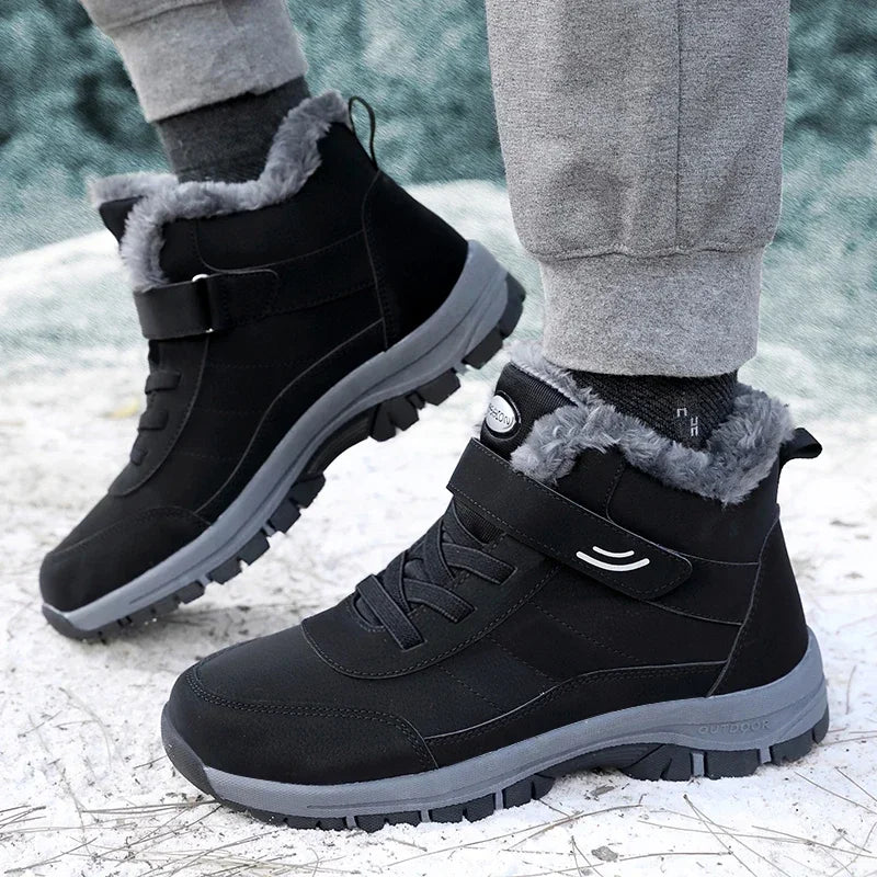 Women Snow Boots Winter Platform Shoes Fur Warm Ankle Boots Plush Comfortable Outdoor Non-slip Hiking Walking Motorcycle Boots