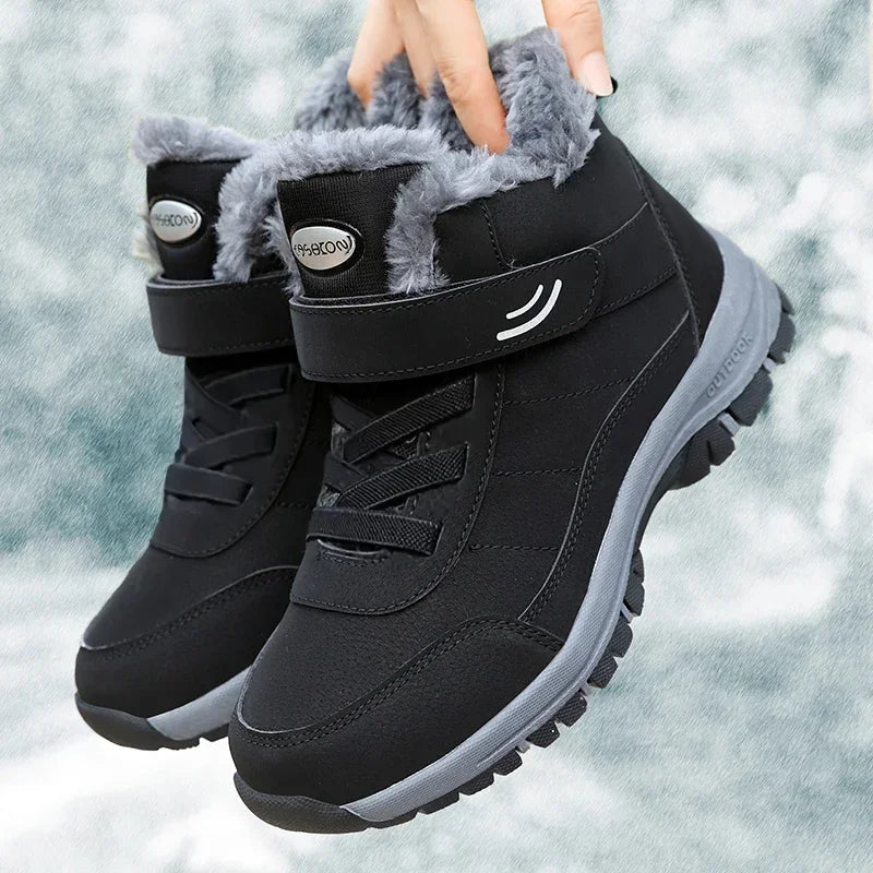 Women Snow Boots Winter Platform Shoes Fur Warm Ankle Boots Plush Comfortable Outdoor Non-slip Hiking Walking Motorcycle Boots