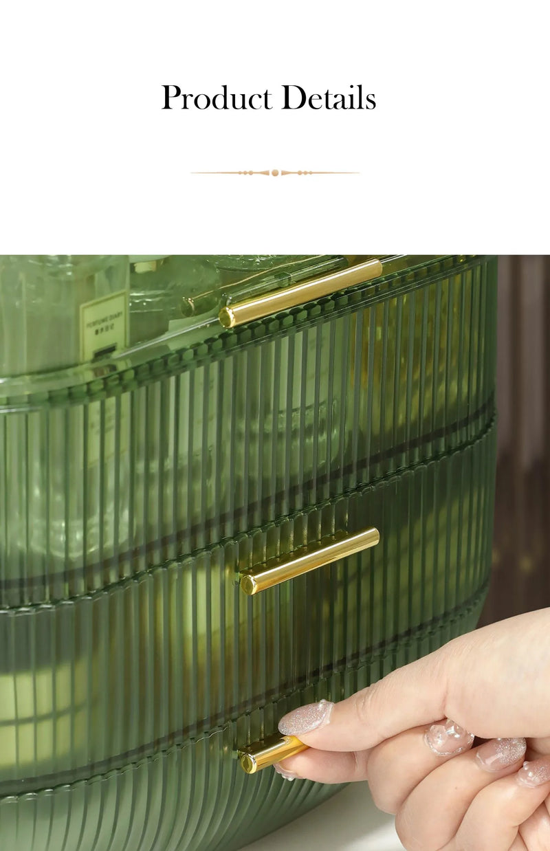 Cosmetics Storage Box Large Makeup Organizer Drawers Dustproof Skincare Display Cases for Vanity Makeup Brushes Holder with Lid