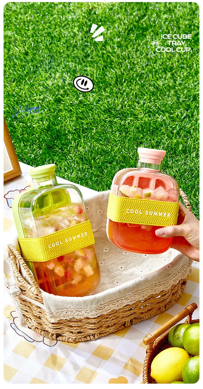 BOTTLE - Anti-leak Ice Mold with Lid + Innovative Straw
