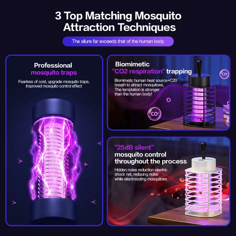 Xiaomi Intelligente Moskitolampe, Lautstärke so niedrig wie 25 dB, 360°-Hurrikan, ringförmiger Mückenabsauger, tragbares Mückenlicht